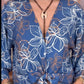 Blusa Flor Azul Rey Amarre