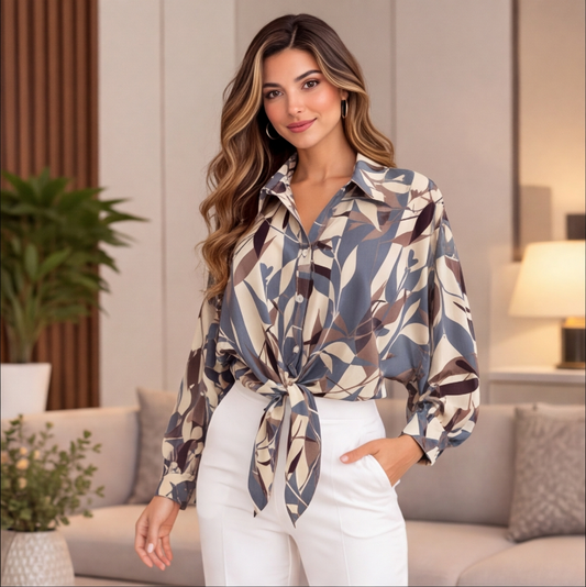 Camisa Estampada Gris
