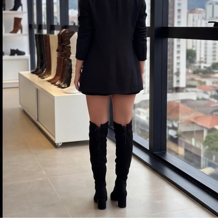 Bota Extra Larga Negra