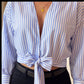 Blusa Rayas Lila Amarre