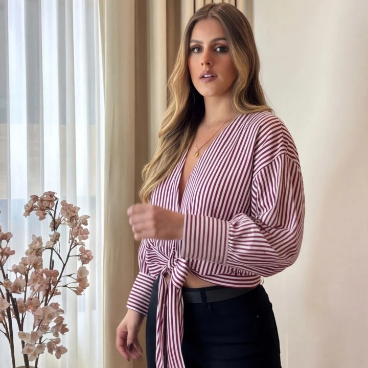 Blusa Rayas Vino Amarre