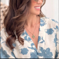 Blusa Flor Azul Amarre