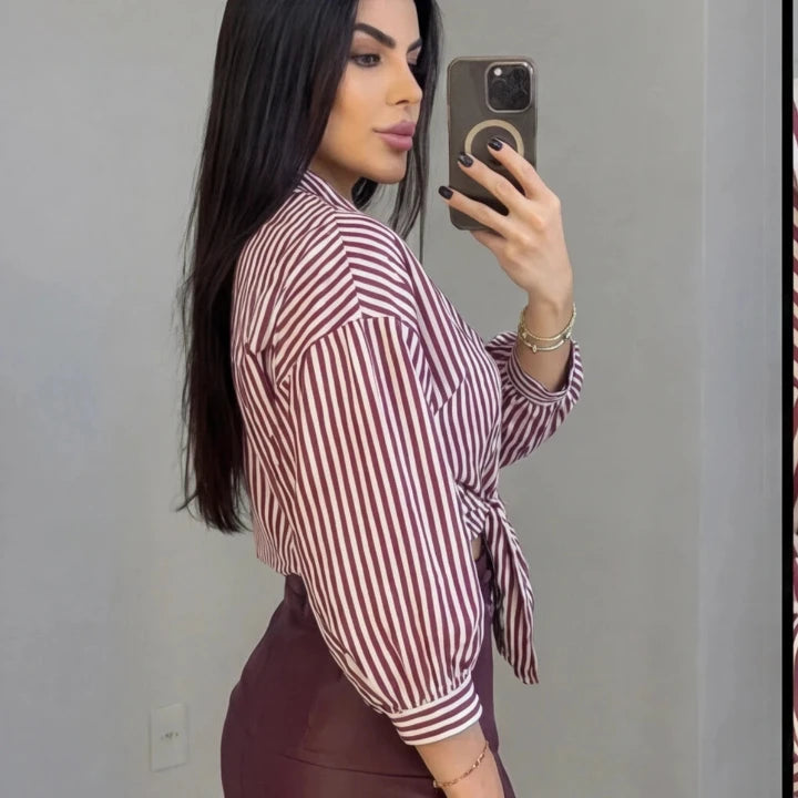 Blusa Rayas Vino Amarre