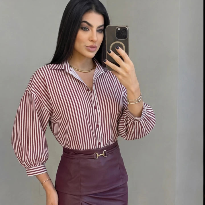 Blusa Rayas Vino Amarre