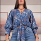 Blusa Flor Azul Rey Amarre