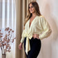 Blusa Rayas Amarilla Amarre