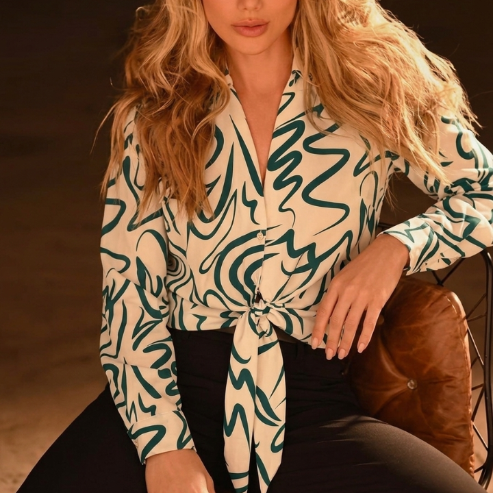 Blusa Ondas Verde Amarre