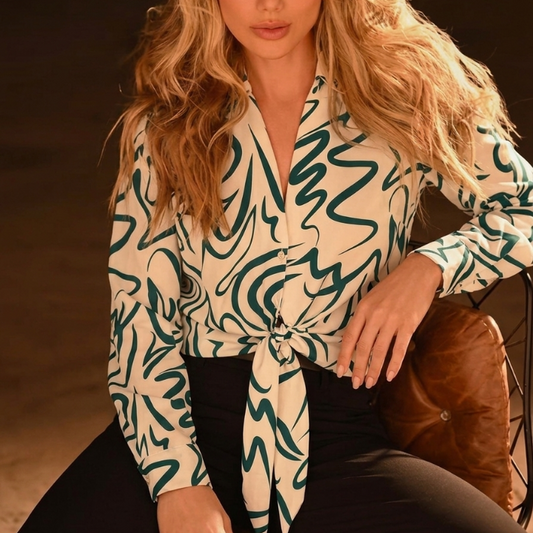 Blusa Ondas Verde Amarre
