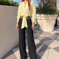 Conjunto Camisa Mantequilla y  Pantalón negro