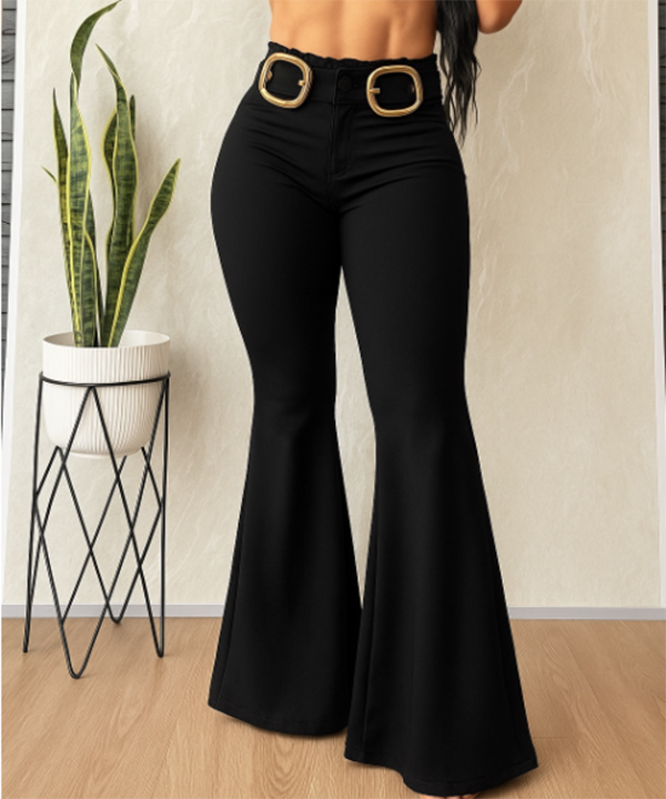 Leggins Campana Negro Hebilla