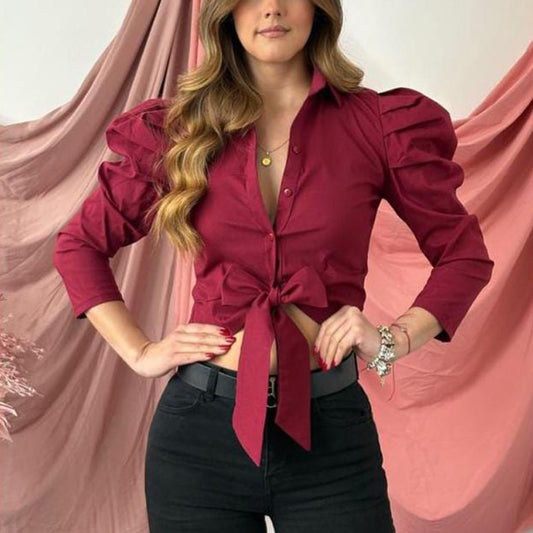 Blusa Vino Tinto Amarre